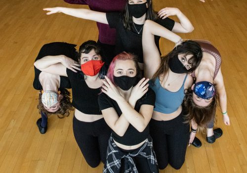 Dance students group photo in the dance studio